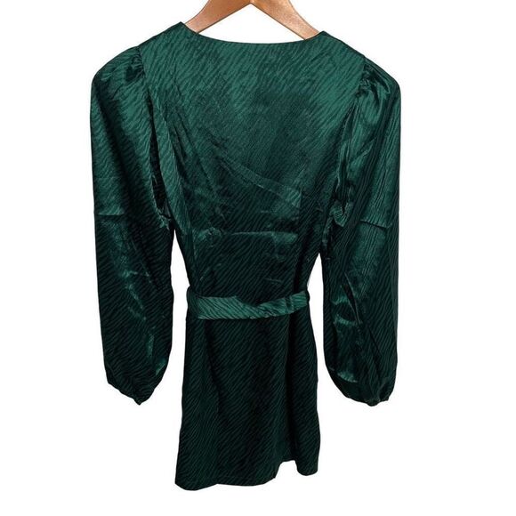 Lulus Green Wild for Love Zebra Print Faux Wrap Mini Dress - NWT - Picture 5 of 12